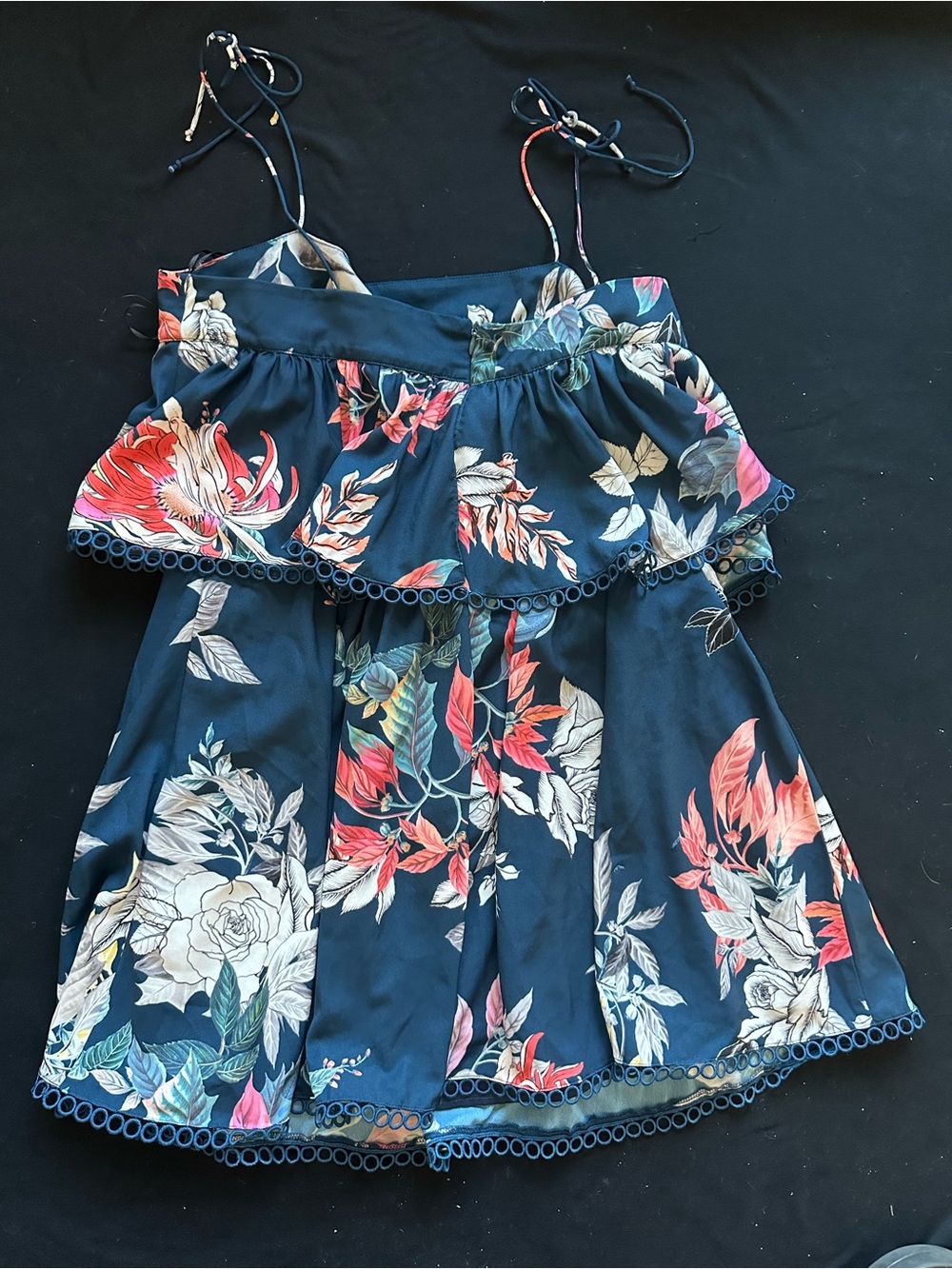 Wish Australia Nordstroms Navy Floral Spaghetti Strap dress Large AU 14 - Picture 9 of 16